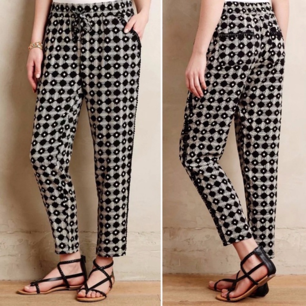 Anthropologie Hei Hei Goh Crochet Laced Joggers S